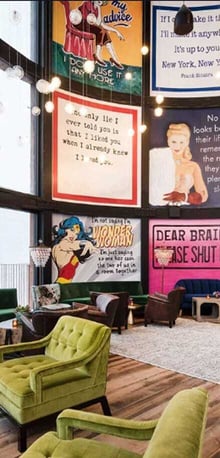 Arlo Williamsburg lounge – boutique hotel featured in digital marketing campaign by Easygridon Marketing