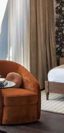 Forth Atlanta guest room – boutique hotel featured in hospitality marketing campaign by Easygridon Marketing